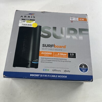 ARRIS SURFboard G36 DOCSIS 3.1 Wi-Fi 6 Cable Modem - Black
