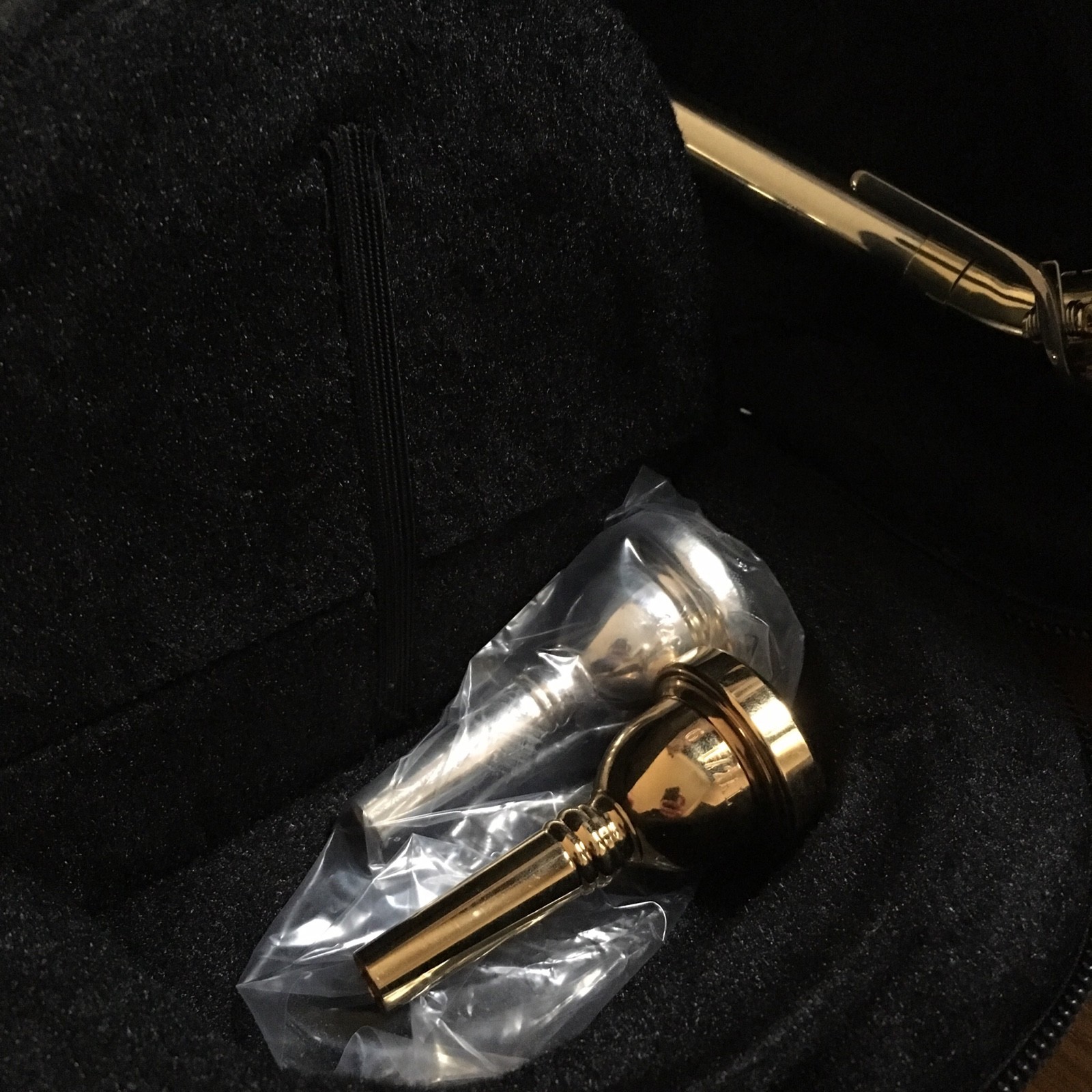 Trombone with case, cleaner and two mouth pieces used once from new