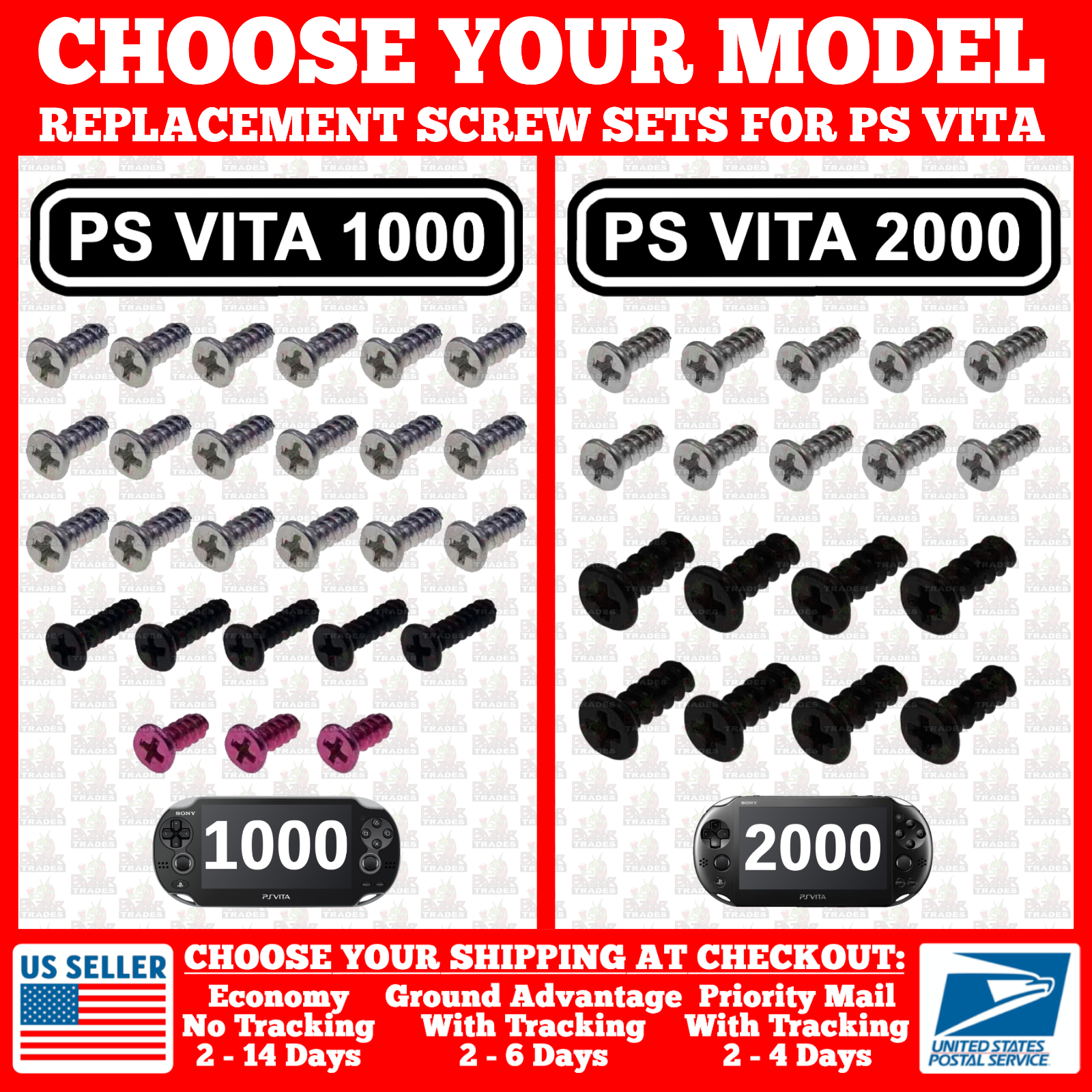 Housing Screw Set For Sony PlayStation Vita PSV 1000/2000 Console Full Complete
