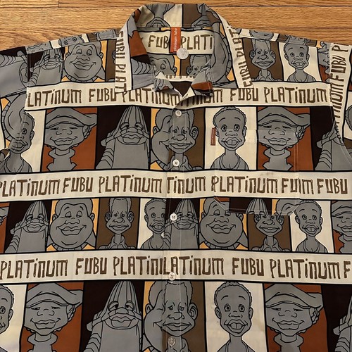 Vintage Y2K Platinum Fubu Button Down Short Sleeve Shirt XXL