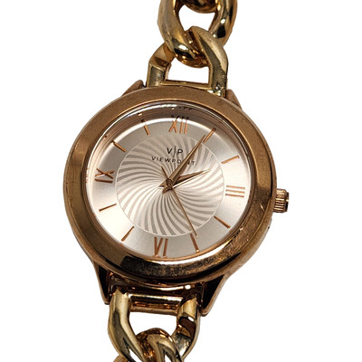 View Point Watch Women Rose Gold Color 34 mm Case Dress Style Bracelet Quartz