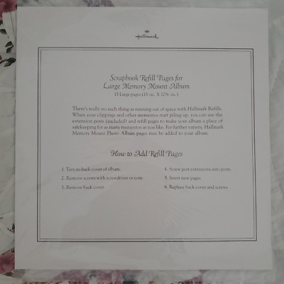 HALLMARK AR7645 LARGE SCRAPBOOK REFILL PAGES~15 PAGES