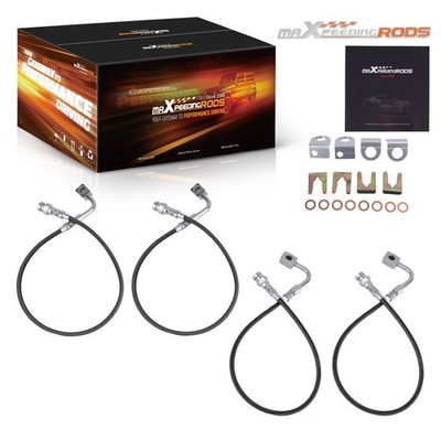 4 Pcs Front & Rear Braided Brake Lines fit For Jeep Wrangler JK 2007-2018