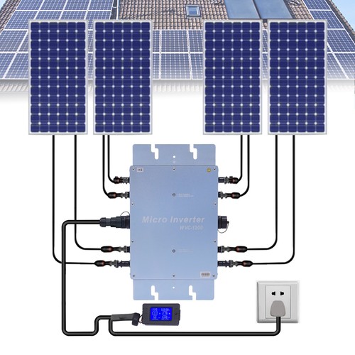 1200W Solar Grid Tie Micro Inverter MPPT Solar Panel Grid Tie Inverter With LCD