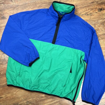 Eddie Bauer Outdoor Outfitters Mens Large Blue Green 1/4 Zip Lightweight