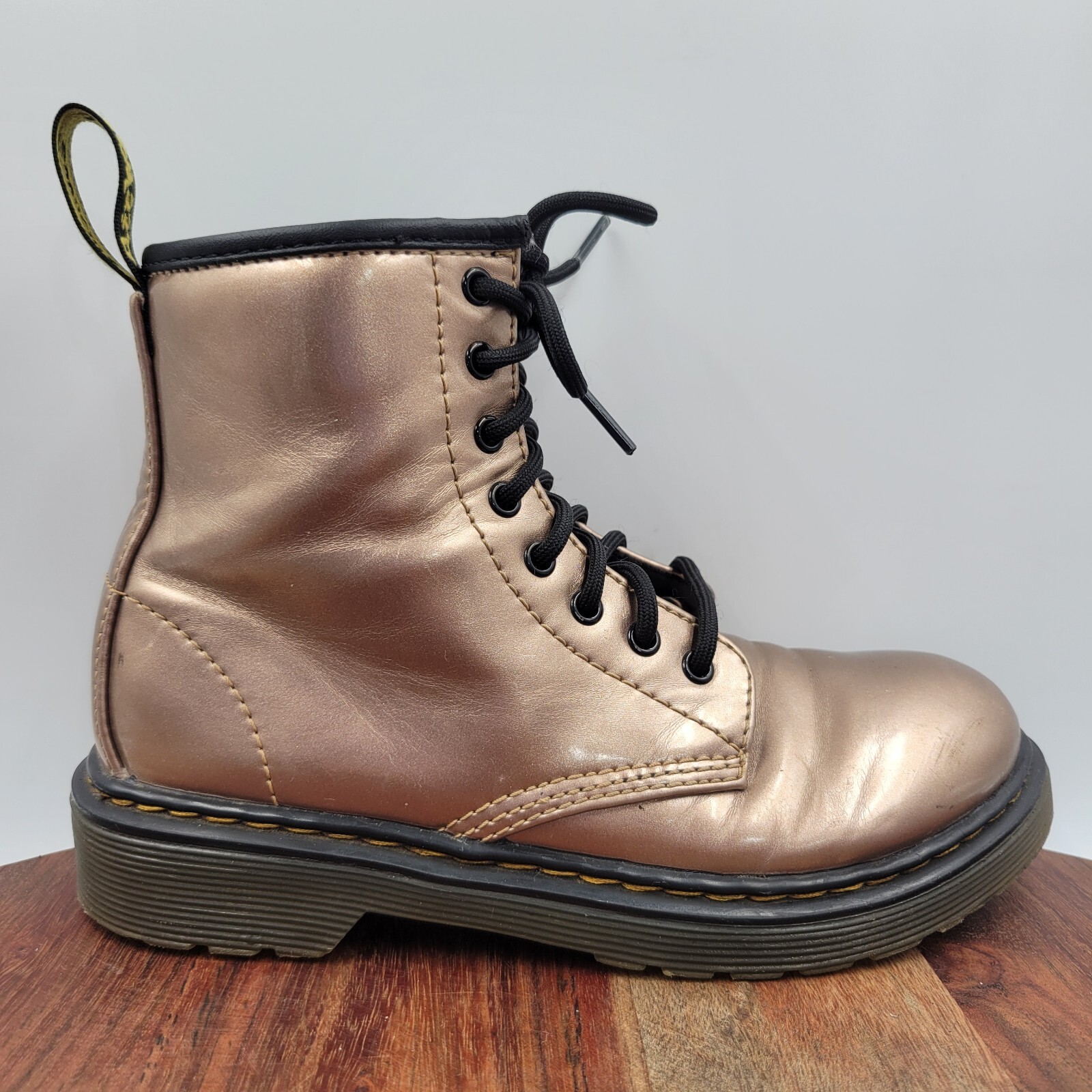 rose gold vegan doc martens