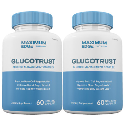 GLUCOTRUST Capsules, Glucotrust Blood Sugar Supplement Max Edge Formula (2 pack)