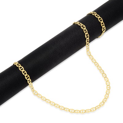 Pre-owned Nuragold 14k Yellow Gold Solid 5mm Womens Mariner Anchor Flat Link Chain Bracelet 7"