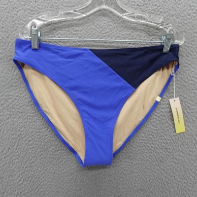 Summersalt Womens The High Leg Bikini Bottom Colorblock Blue Size 14 NEW