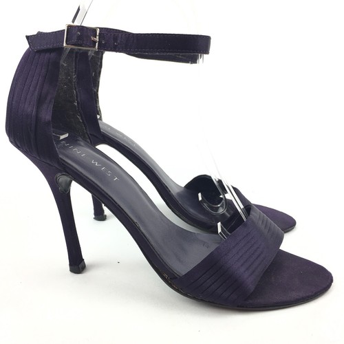 Nine West Womans Heels Size 7.5 M-berkelium Purple Satin Formal Party Prom
