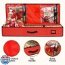 HikooLSS Wrapping Paper Organizer Storage Container 600D Heavy Duty Tear Proof for Holiday Christmas Gift Wrapping Storage with Flexible Partitions Storage Container for Ribbon, Accessories (Red)