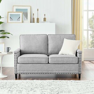 Modway Ashton Upholstered Fabric Loveseat in Light Gray With