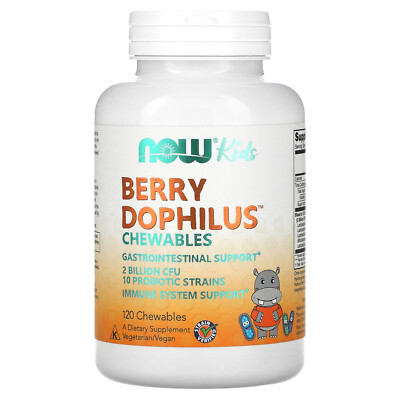 Now Foods Berry Dophilus Kids 2 миллиарда 120 жевательных таблеток с гарантией качества GMP,