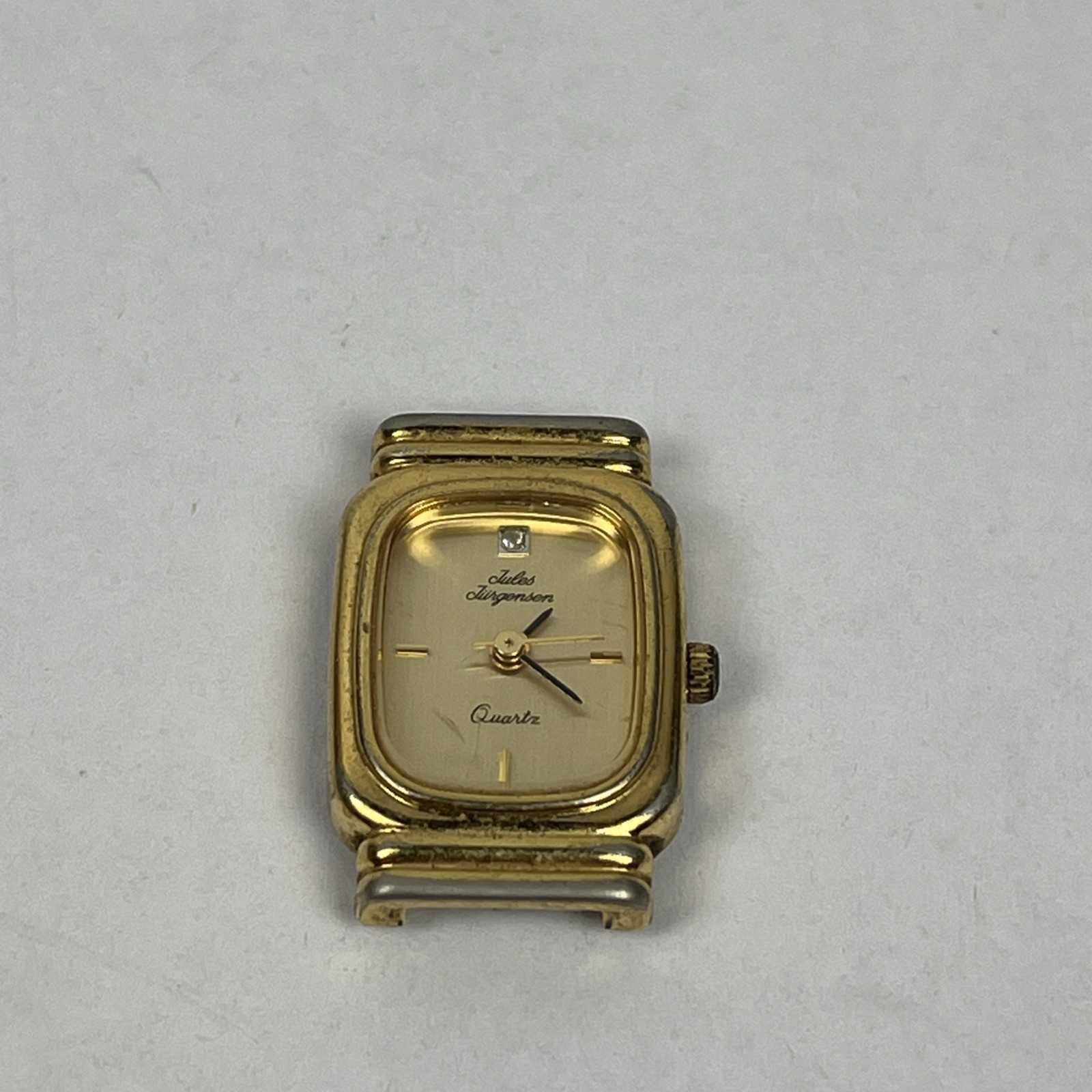 Vintage Jules Jurgensen Gold Tone Quartz Diamond Accent Analog Women's Watch