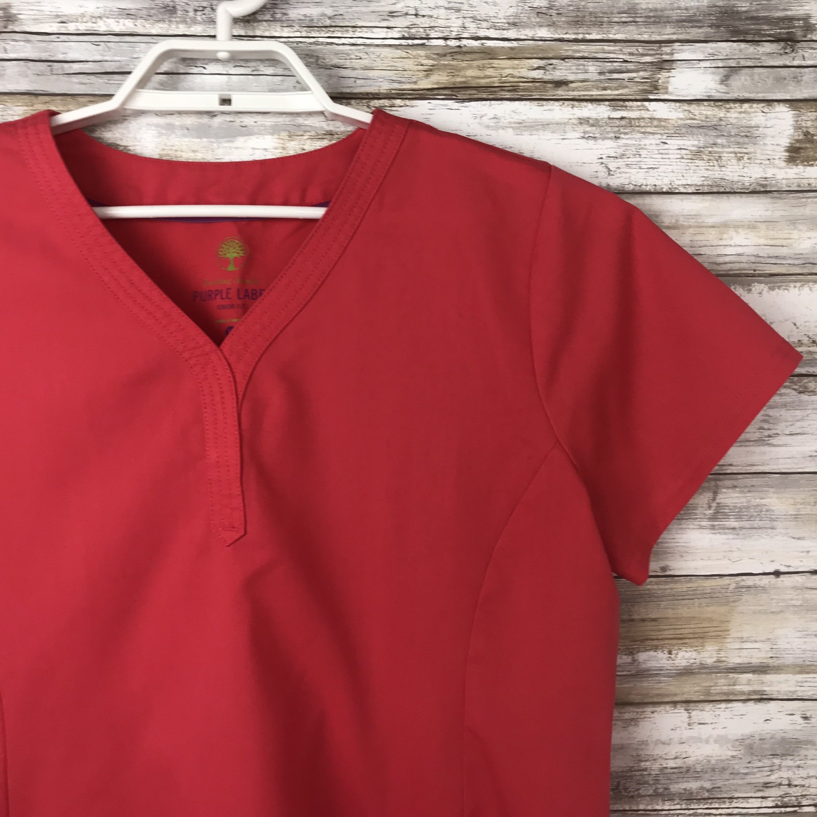 Healing Hands Purple Label Scrub Top Womens Sz XL Bright Pink V-Neck Junior Fit