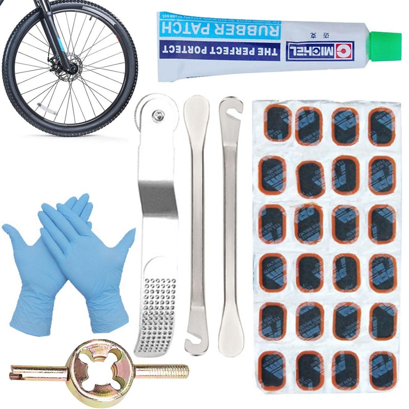 Bicycle Puncture Repair Kit Bike Tyre Patches Glue Inner Tub