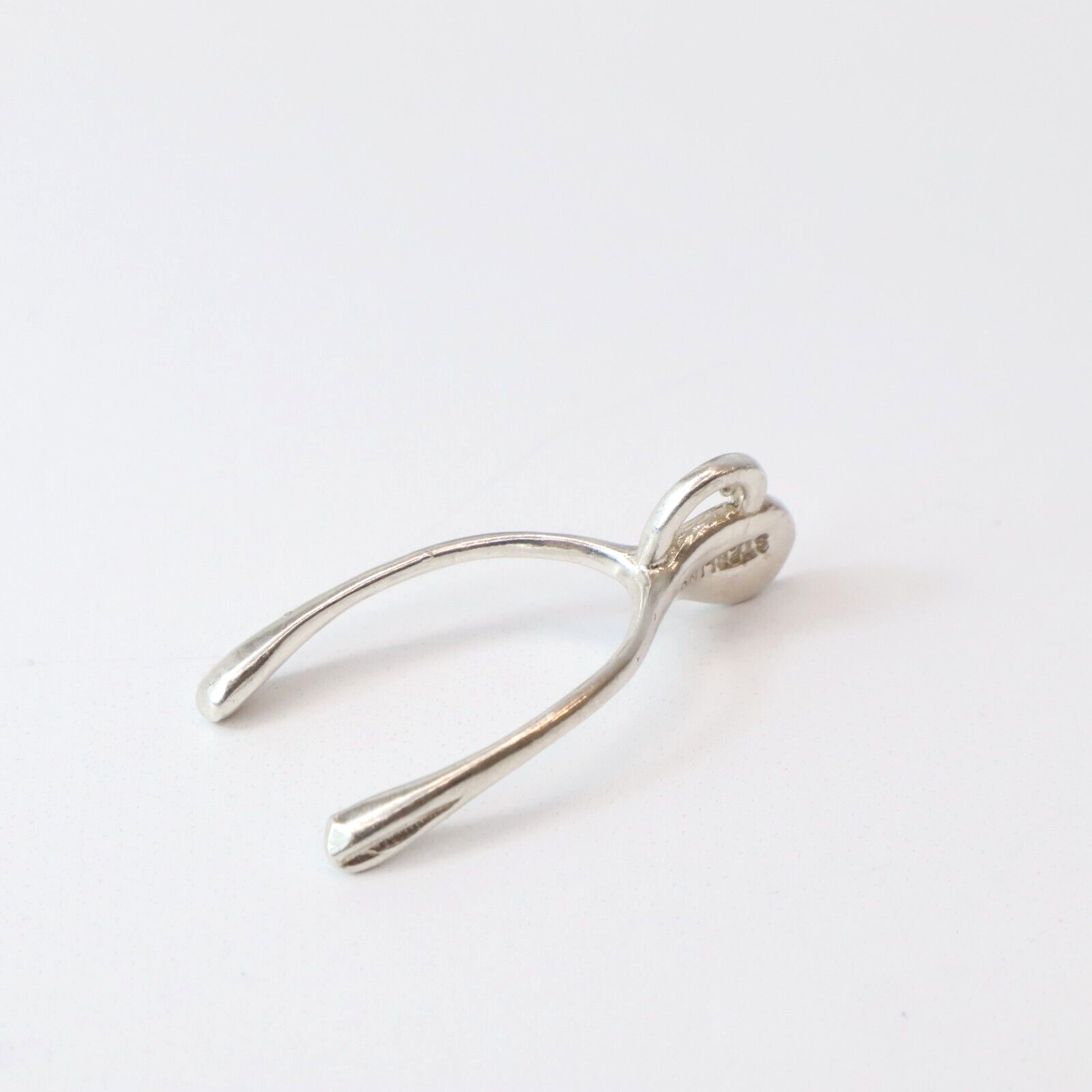 925 Sterling Silver Vintage Fischland Lucky Wishbone Pendant Charm