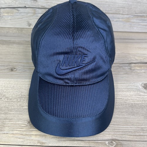 Vintage Nike Hat Blue Flex Fitted Winkeye 8 Panel Cap Satin
