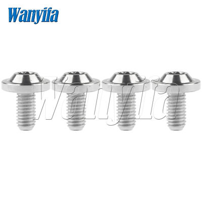 4pcs Titanium Bolt M6x10 15 20 25mm Truss Torx Head Ti Screw for Bike Brake Disc