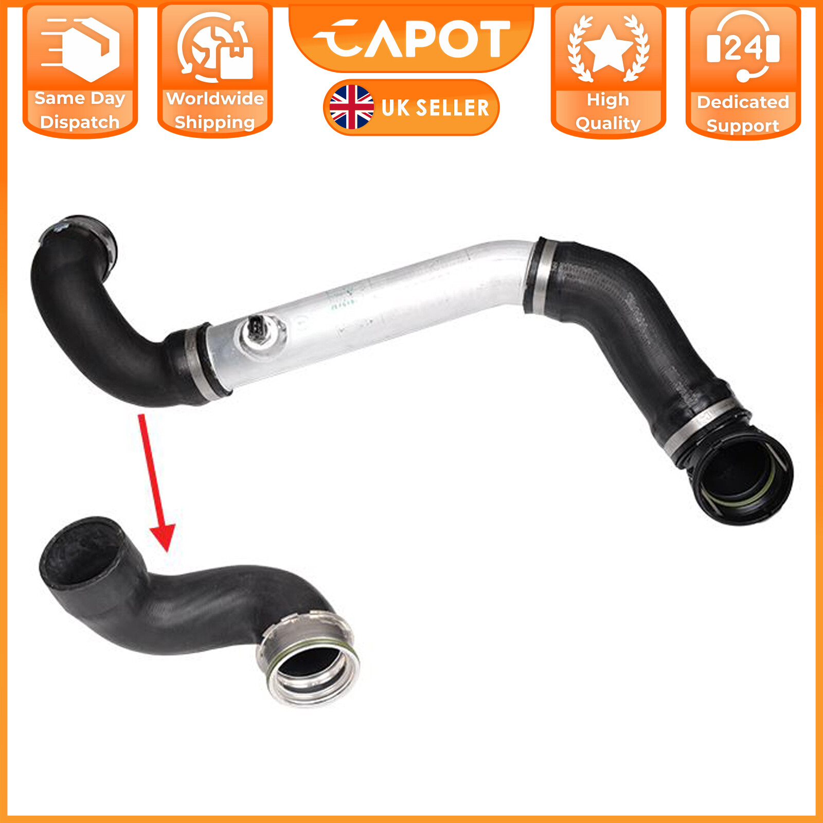 Intercooler Turbo Hose Pipe For BMW X3 E83 2.0 Diesel 11613401557 11613450222