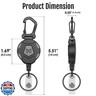 MNGARISTA 2-Pack Retractable Keychain, Heavy Duty Carabiner Badge Holder, Tactical ID Badge Reel Key Chain with 31.5” Steel Retractable Cord, 8.0 oz