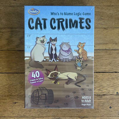 *New Sealed * Cat Crimes ThinkFun Logic Puzzle Solving Board Game Brain Training