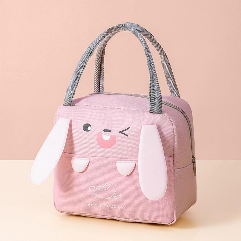 Lunch Boxes For Girls For School,picnics Pink Cartoon Rabbit Foodbag