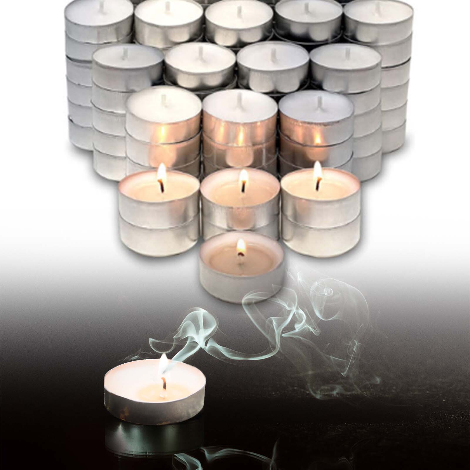 200 Pack Unscented Tealight Candles Smokeless Dripless Candles for Home Weddings