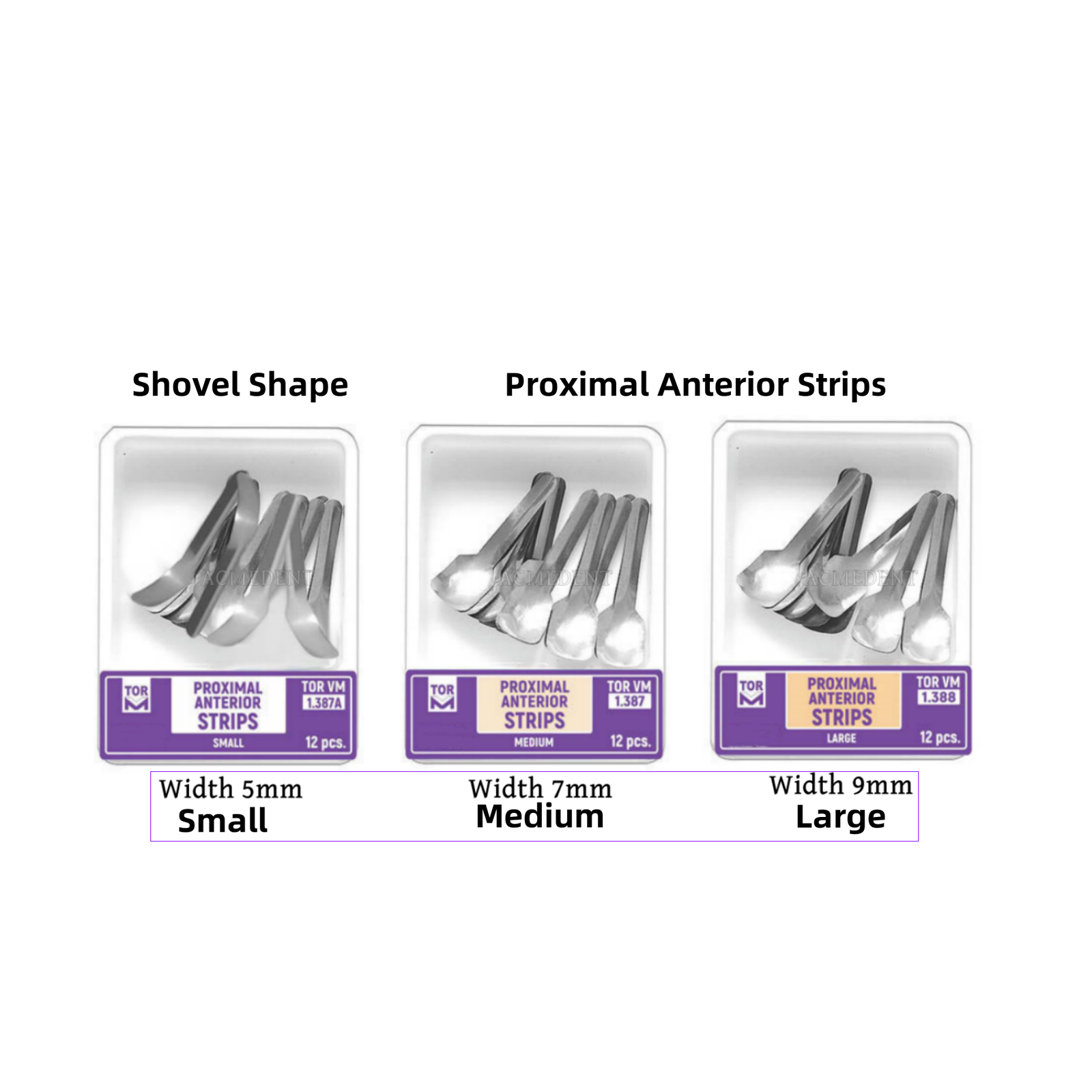 TOR VM Dental Shovel Matrix Bands Anterior Proximal Strips