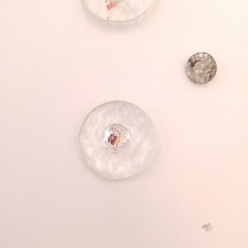 Mixed Lot of 26 Vintage Glass Buttons - Clear Blue Green Orange Pattern Textured