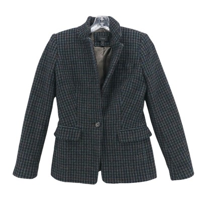 J CREW Regent Houndstooth Blazer 100% Wool Multicolor Size 0