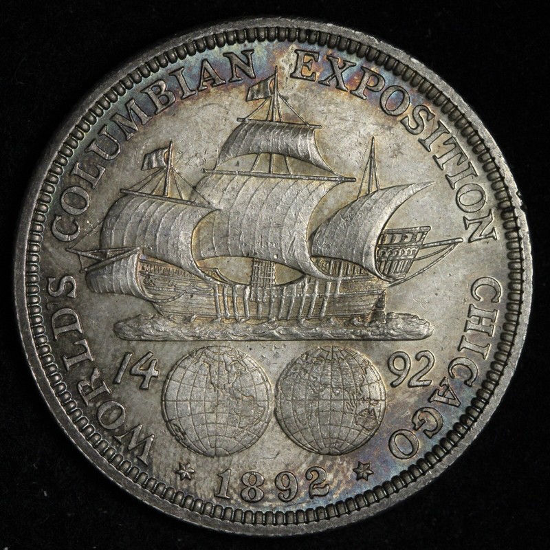 1892 Columbian Exposition Silver Half Dollar BU *UNCIRCULATED MS TONED