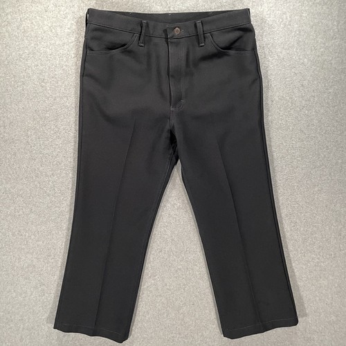 Vintage Wrangler Boot Cut Navy Dress Pants Mens Slacks 82NV Tag 36x32 (36x28)