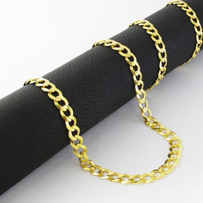 Pre-owned Nuragold 14k Yellow Gold 5mm Women Solid Curb Cuban Chain Link Italian Necklace 16"