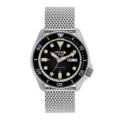 Pre-owned Seiko Men's Analogue Automatic Watch With Stainless Steel Strap Srpd73k1 In Black