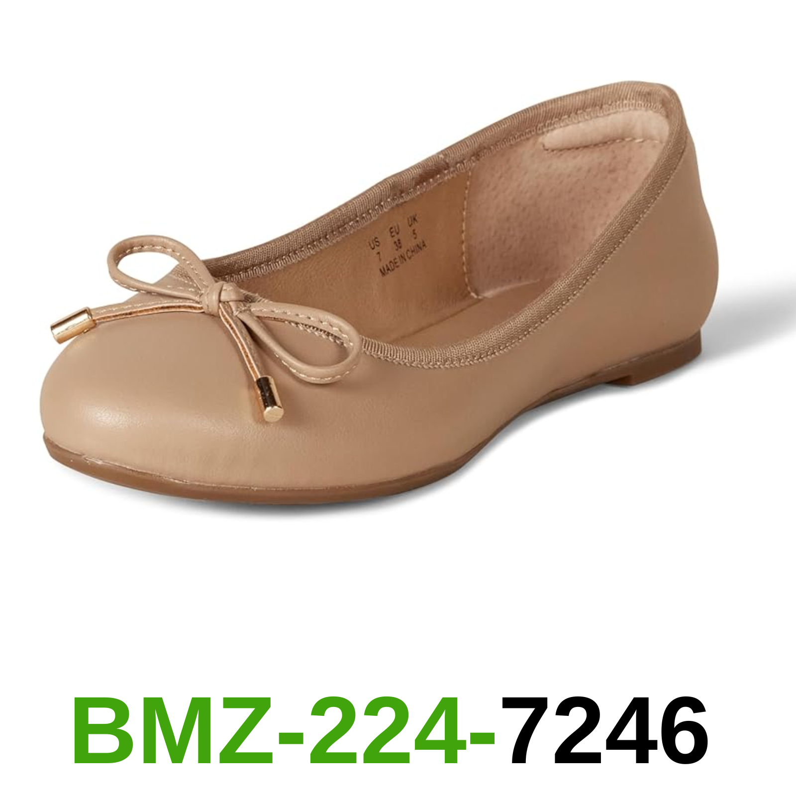 Amazon Essentials Women's Billie Ballet Flats, Beige, 8