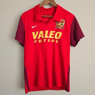 Nike Valeo Futbol Soccer Jersey Mens Medium Red Dri-FIT Short Sleeve Blokecore