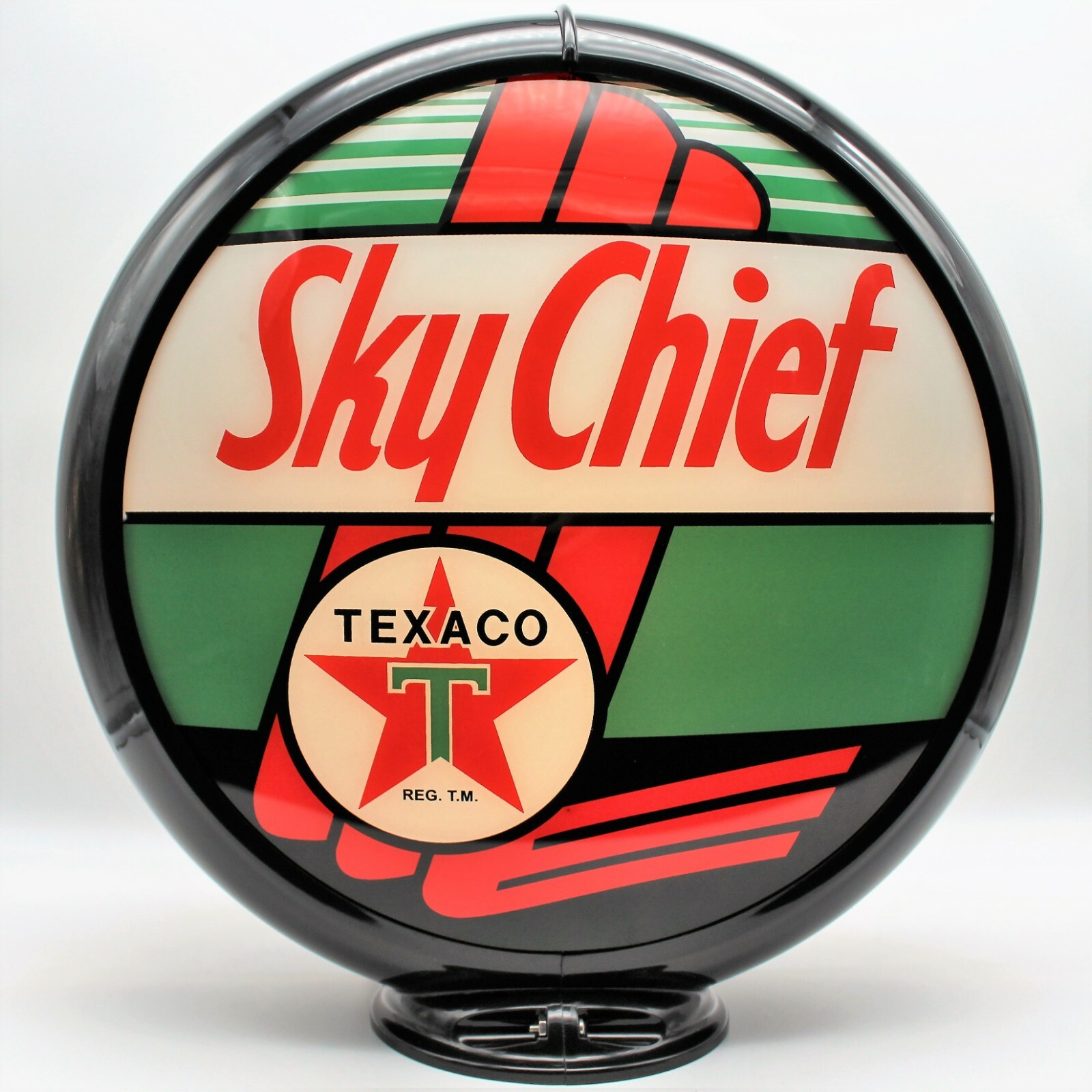 TEXACO SKY CHIEF 13.5" Gas Pump Globe - SHIPS FULLY ASSEMBLED! MADE IN THE USA!!