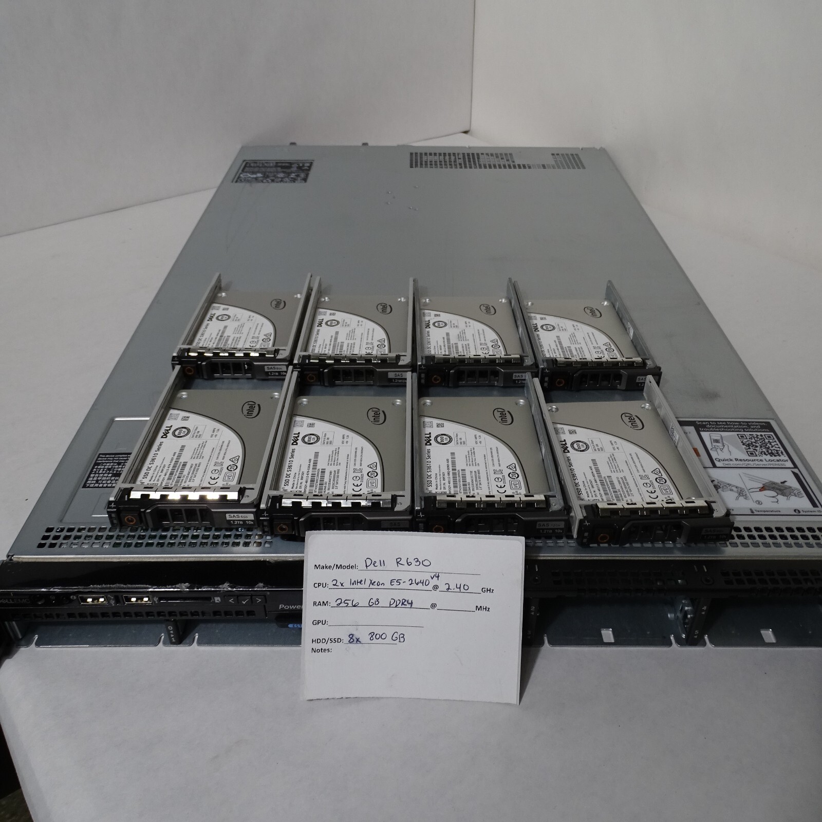 DELL R630 Xeon E5-2640V4 2基 32GB RAM Dell PowerEdge R630 Xeon E5-2640 v4 32GB 2TB SAS H330 Rack