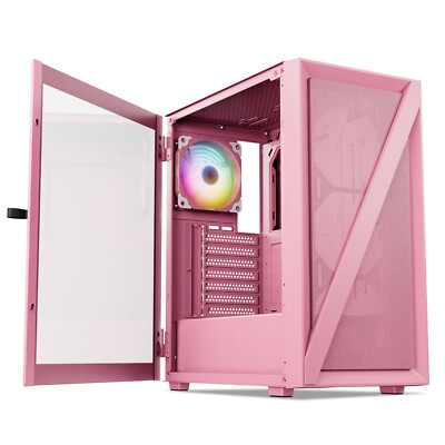 Vetroo M05 Pink Micro ATX Gaming Computer PC Case M-ATX/ITX w/ 120mm ARGB Fan x1