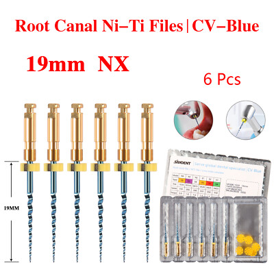 6pcs Dental Endo Gold Taper NITI Rotary Files Engine Use Curved Canal 19mm/25mm