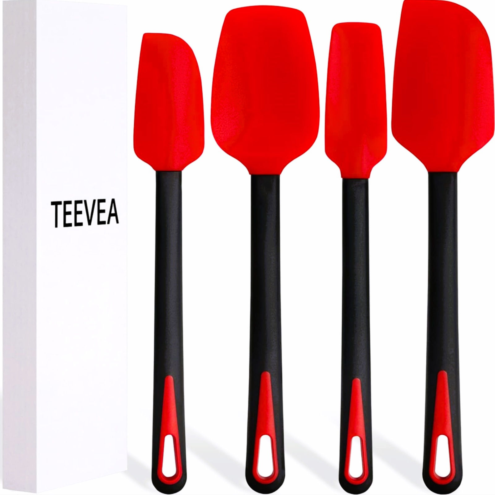 TEEVEA 4pc Silicone Utensil Spatula Set ULTRA Heat Resistant Baking Kitchen