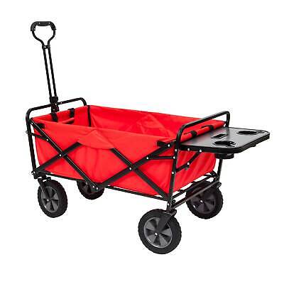Mac Sports Folding Outdoor Garden Utility Wagon Cart w/ Table, Red (For Parts)