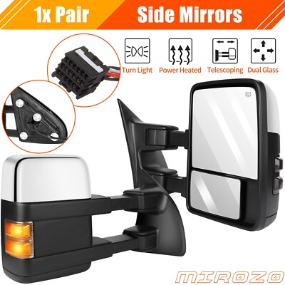 For 2008-2016 Ford F250-550 Super Duty Tow Mirrors Power Heated Signal Chrome