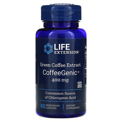 CoffeeGenic, Экстракт зеленого кофе, 400 мг, 90 вегетарианских капсул