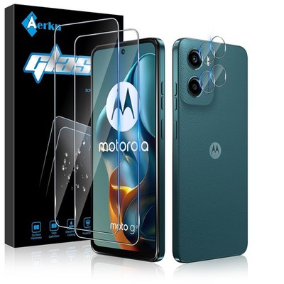 Aerku Pellicola Vetro Temperato per Motorola Moto G05, [2+2 Pezzi] Vetrino Tempe