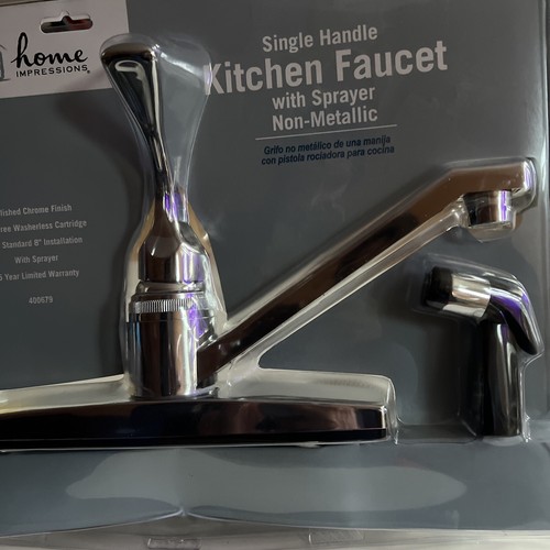 Home Impressions Single Handle Lever Nonmetalic Kitchen Faucet /Black Spray New