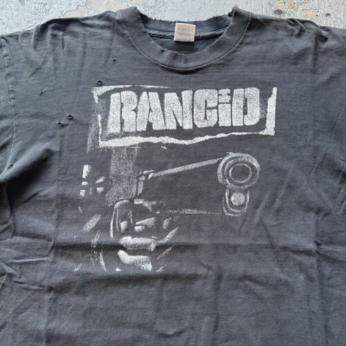 Vintage 90s Rancid Gun Black Band T-Shirt XL Faded Grunge Vintage 90s Rancid Gun Black Band T-Shirt XL Faded Grunge
