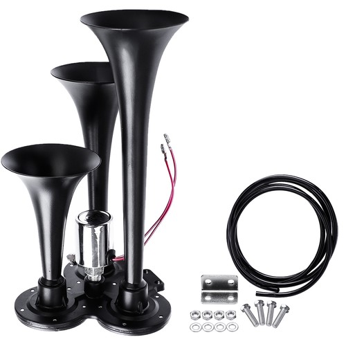 600DB Train Horn Super Loud 3 Trumpet Air Horn Kit For Semi Truck Boat Van Car