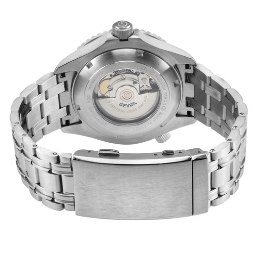 Pre-owned Gevril Men's 48851b Hudson Yards Diver Meteorite Dial Automatic Swiss Watch